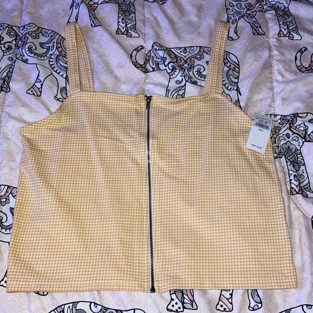 American Eagle Zippered Crop Top